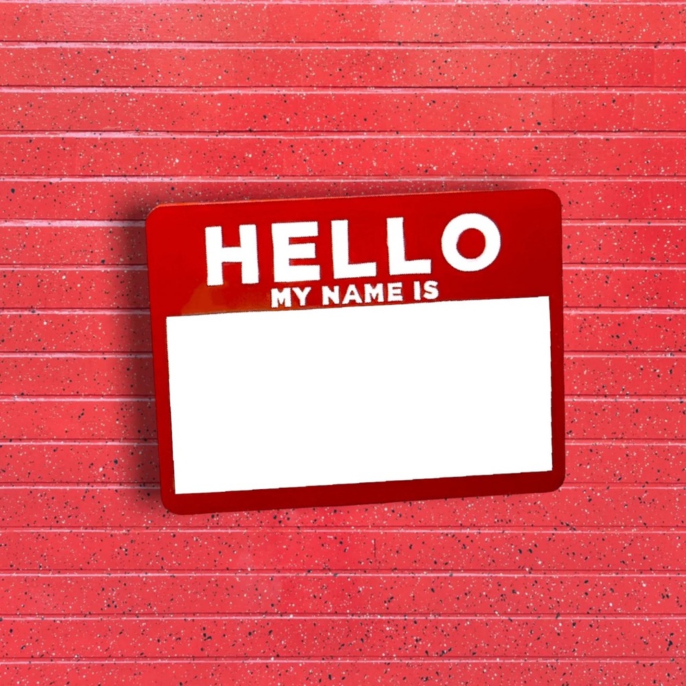 Red Hello My Name Is Pin ( With Dry Erase Board )